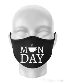 Masca personalizata reutilizabila Monday coffee Negru