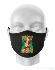 Masca personalizata reutilizabila Naughty Santa Negru