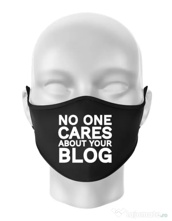 Masca personalizata reutilizabila No one cares Negru