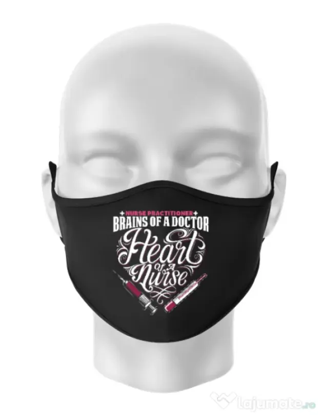 Masca personalizata reutilizabila Nurse practicioner Negru
