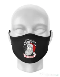 Masca personalizata reutilizabila Only santa can judge me Negru