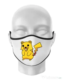 Masca personalizata reutilizabila Pika Pika Alb