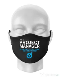 Masca personalizata reutilizabila Project manager Negru