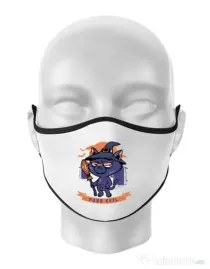 Masca personalizata reutilizabila Purr halloween Alb