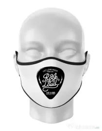 Masca personalizata reutilizabila Rock n loud Alb