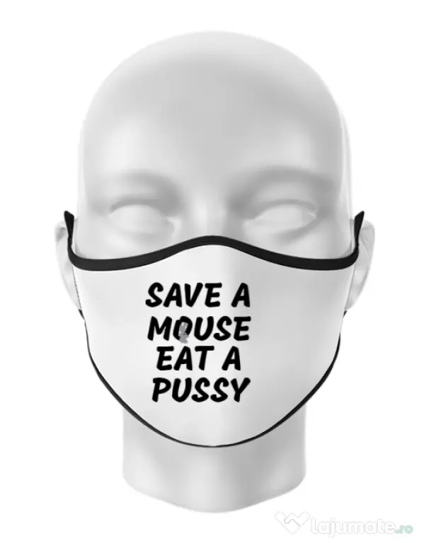 Masca personalizata reutilizabila Save a mouse Alb