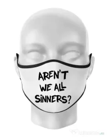 Masca personalizata reutilizabila Sinners Alb