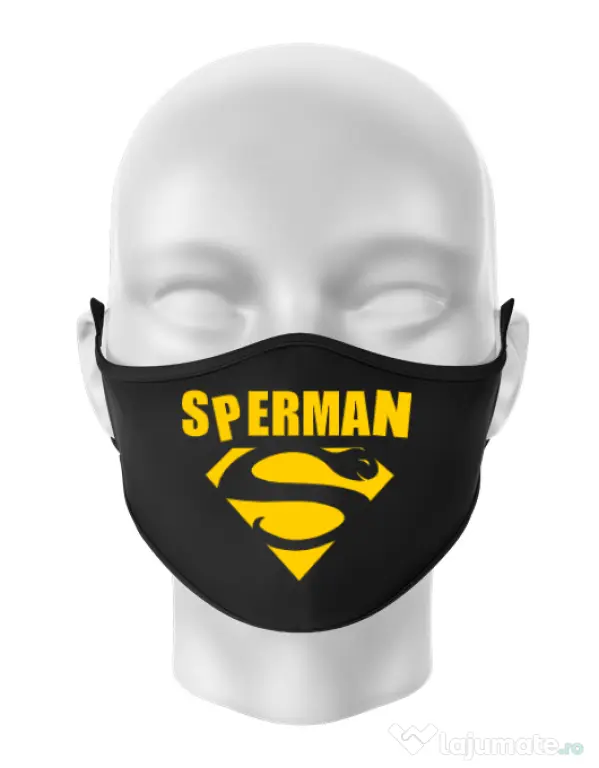 Masca personalizata reutilizabila Sperman Negru