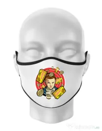 Masca personalizata reutilizabila Stranger Waffles Alb