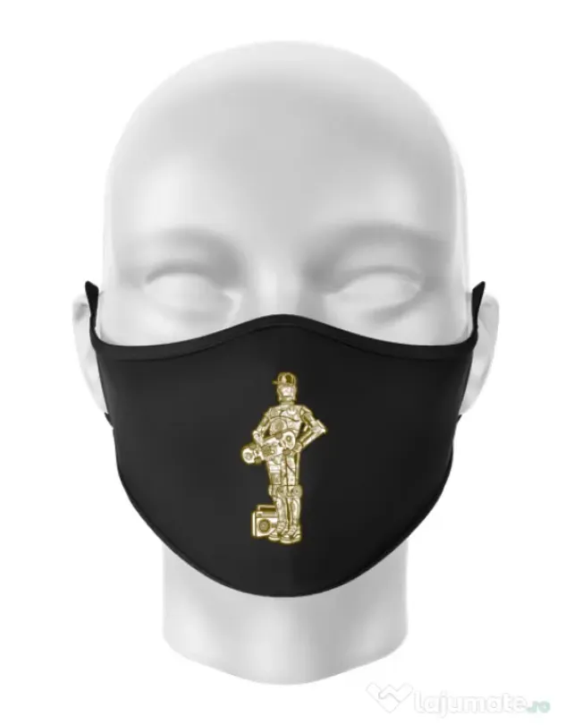 Masca personalizata reutilizabila Street C3PO Negru