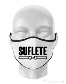 Masca personalizata reutilizabila Suflete Alb