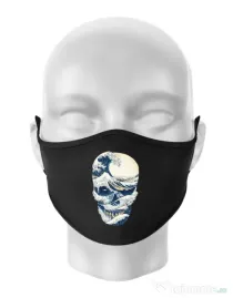Masca personalizata reutilizabila The Great Wave off Skull Negru