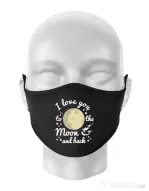 Masca personalizata reutilizabila To the moon and back Negru