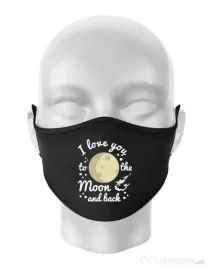 Masca personalizata reutilizabila To the moon and back Negru