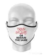 Masca personalizata reutilizabila Train insane Alb