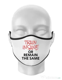 Masca personalizata reutilizabila Train insane Alb