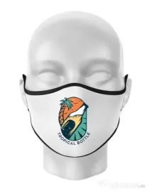 Masca personalizata reutilizabila Tropical bottle Alb