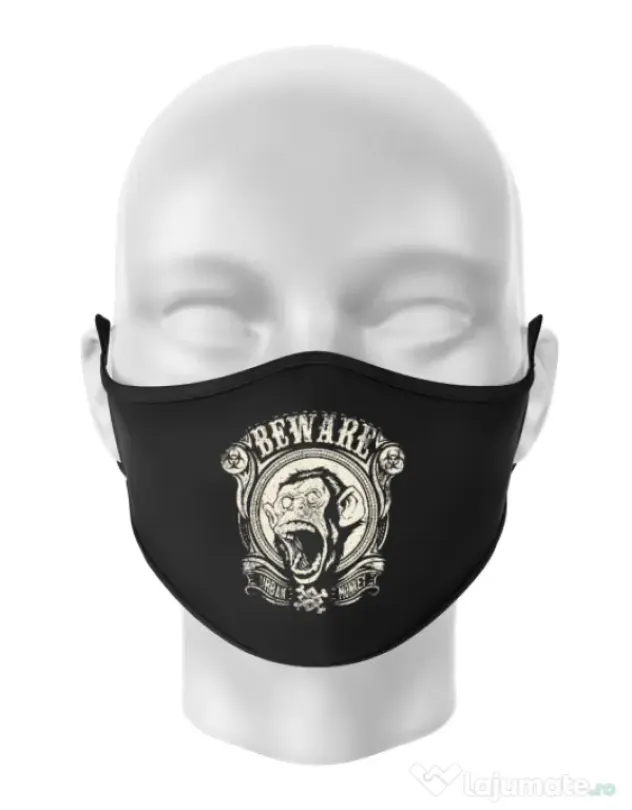 Masca personalizata reutilizabila Urban monkey Negru