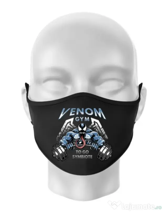 Masca personalizata reutilizabila Venom gym Negru