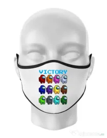 Masca personalizata reutilizabila Victory Alb