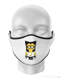 Masca personalizata reutilizabila Wolve minion Alb