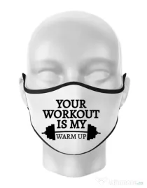 Masca personalizata reutilizabila Your workout Alb