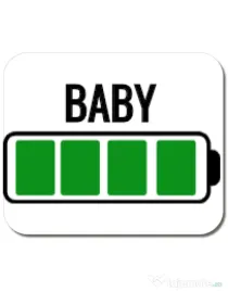 Mousepad personalizat Baby battery Alb