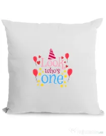 Perna personalizata Baby birthday Alb
