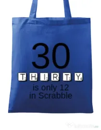 Sacosa din panza 30 in scrabble Albastru regal