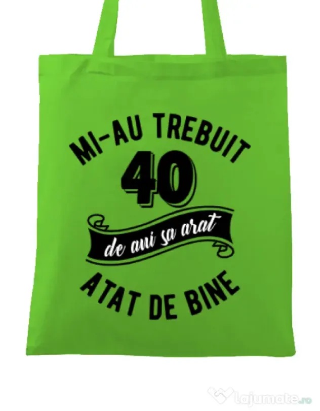Sacosa din panza 40 de ani Verde mar