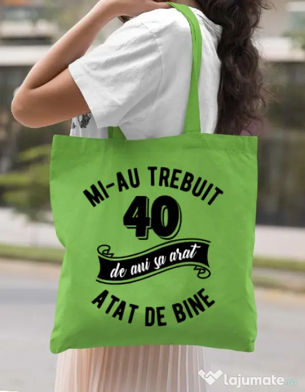 Sacosa din panza 40 de ani Verde mar