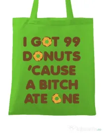 Sacosa din panza 99 Donuts Verde mar