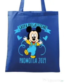 Sacosa din panza Absolvire Mickey Mouse Albastru regal
