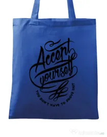Sacosa din panza Accept Yourself Albastru regal