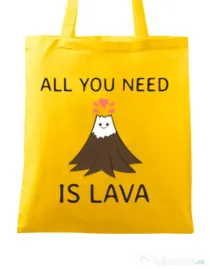 Sacosa din panza All you need is lava Galben