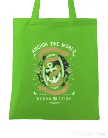 Sacosa din panza Anchor The World Verde mar