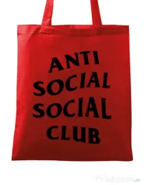 Sacosa din panza Anti social Club Rosu