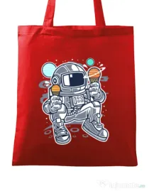 Sacosa din panza Astronaut Ice Cream Rosu
