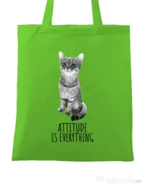 Sacosa din panza Attitude is everything Verde mar