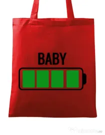 Sacosa din panza Baby battery Rosu