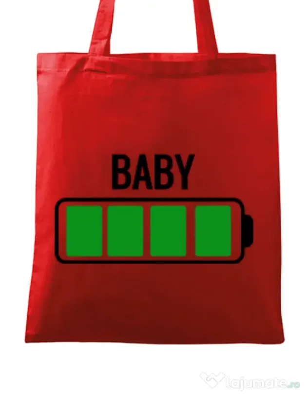 Sacosa din panza Baby battery Rosu