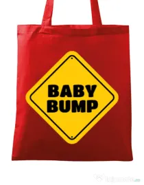 Sacosa din panza Baby bump Rosu