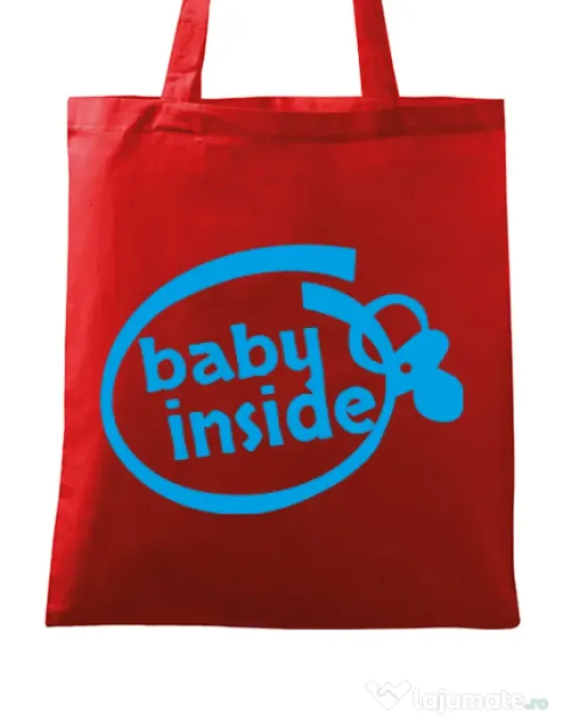 Sacosa din panza Baby inside Rosu