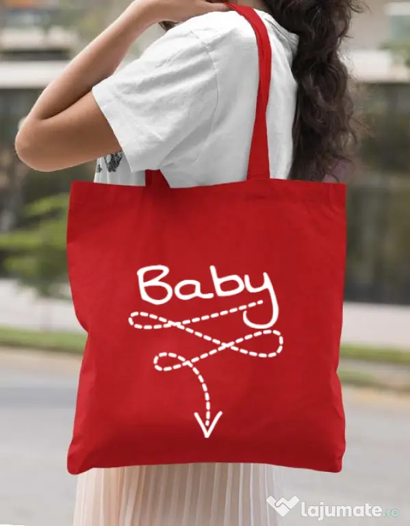 Sacosa din panza Baby Rosu