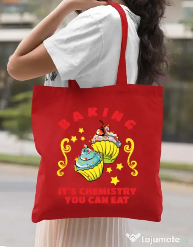Sacosa din panza Baking Rosu