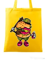 Sacosa din panza Bastard burger Galben