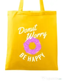 Sacosa din panza Be happy Galben