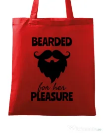 Sacosa din panza Bearded for her pleasure Rosu