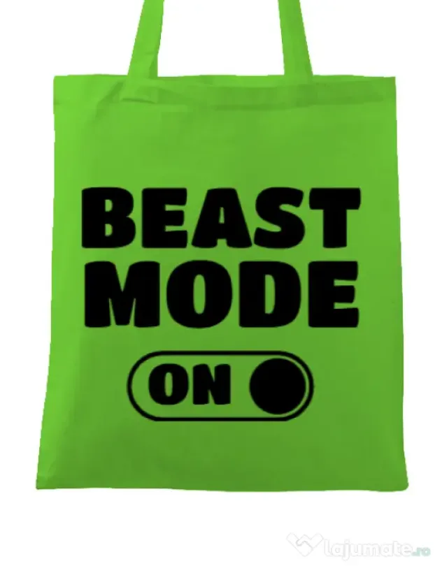 Sacosa din panza Beast mode Verde mar