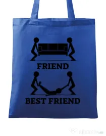 Sacosa din panza Best friend Albastru regal